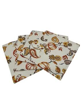 Fall Autumn Placemats 15" x 15" Pumpkin Motif